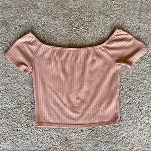 Orange Off-the-Shoulder Crop Top